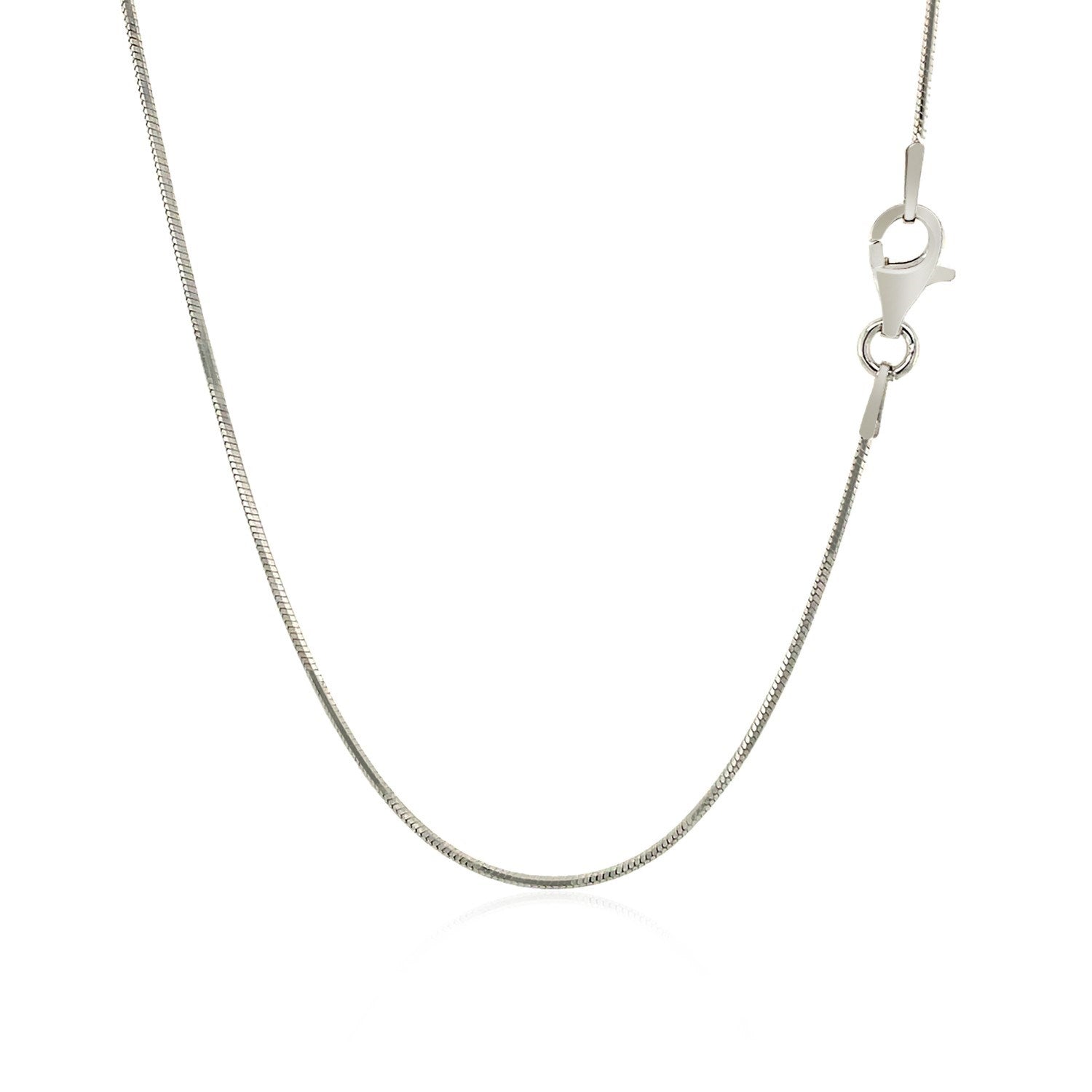 Sterling Silver Rhodium Plated Octagonal Snake Chain (0.90 mm) - Peelerie